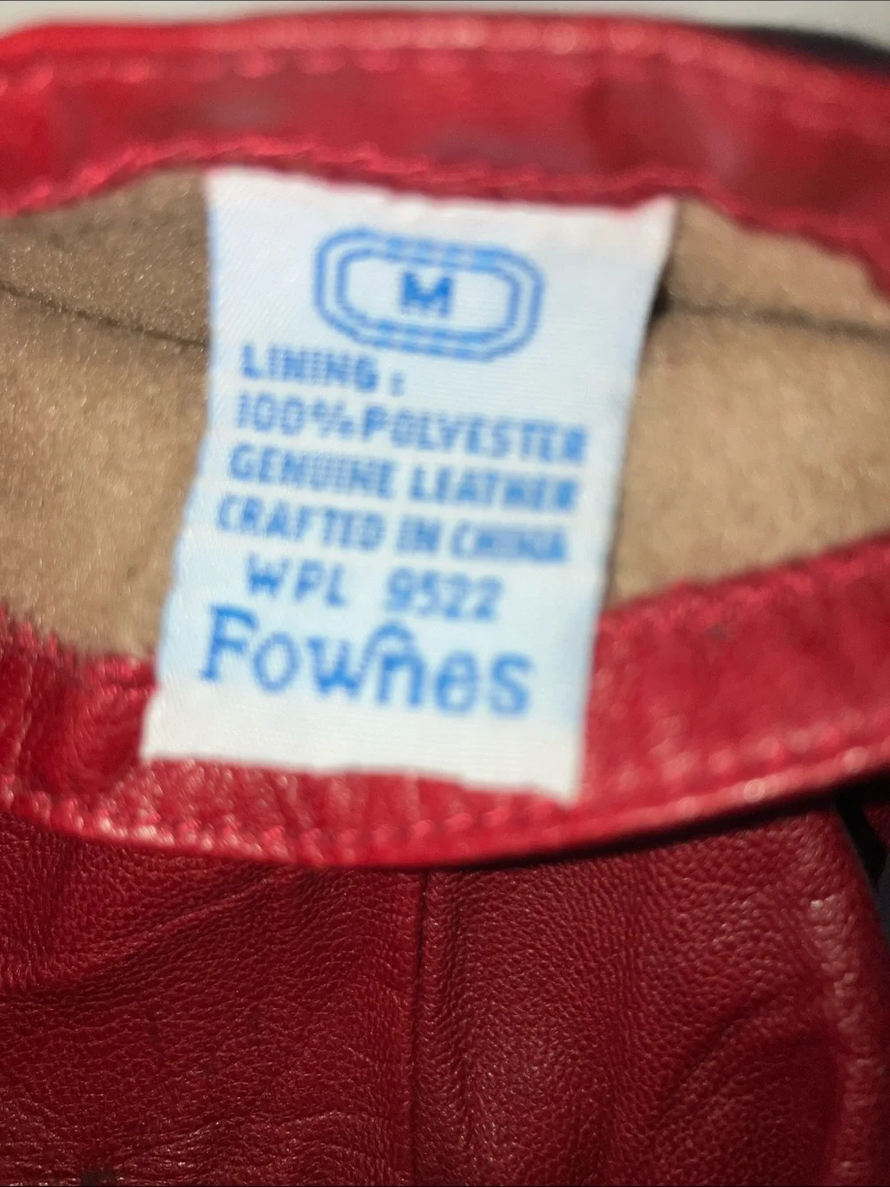 VINTAGE Red Leather Women's Gloves with Decorative Stitching